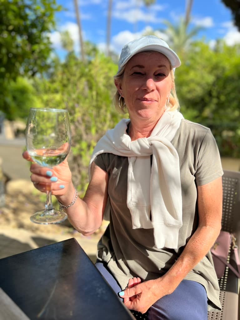 Sheryl relaxing outdoors